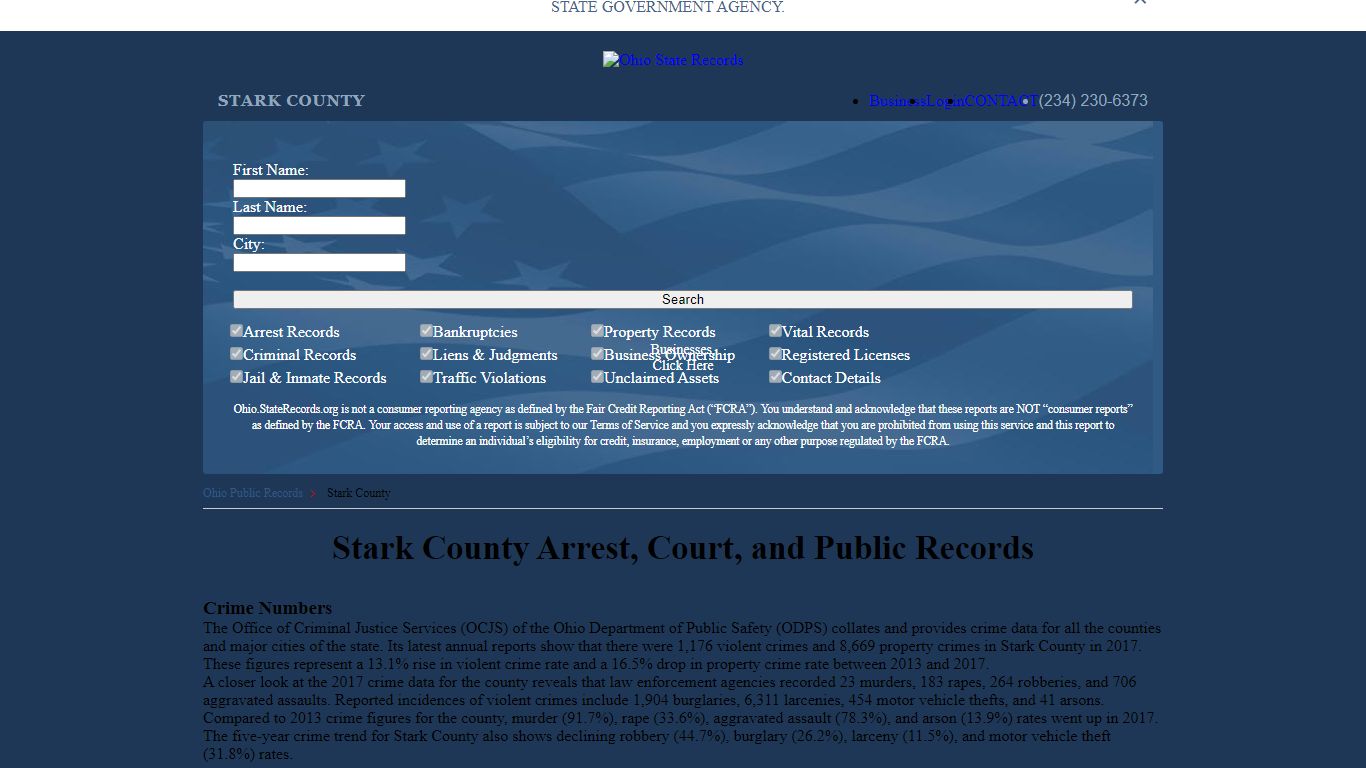 Stark County Arrest, Court, and Public Records